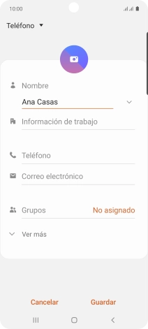 Pulsa Teléfono e introduce el número de teléfono deseado.