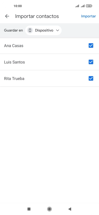 Pulsa en el campo junto a los contactos deseados.