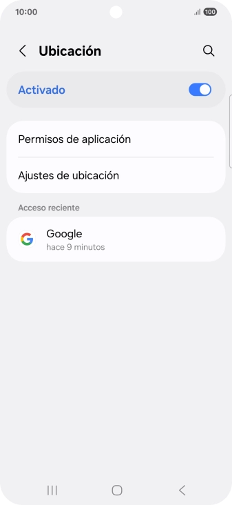 Pulsa Permisos de aplicación.