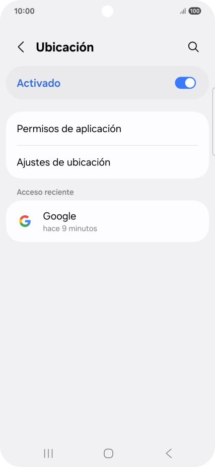 Pulsa Permisos de aplicación.