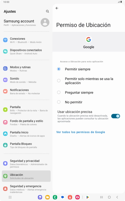 Pulsa el ajuste deseado.