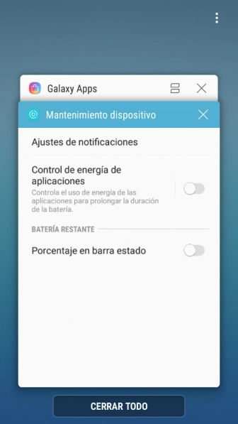 Para cerrar una sola aplicación en ejecución, desliza el dedo hacia la derecha sobre la aplicación deseada.