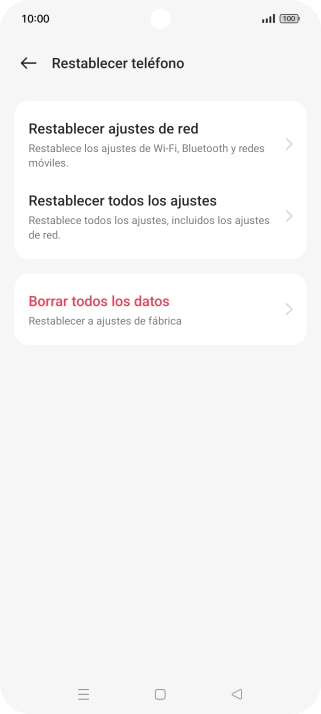 Pulsa Borrar todos los datos.