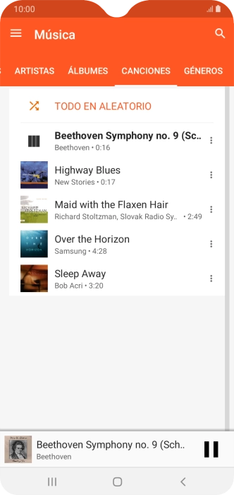 Pulsa el título de la canción en la parte inferior de la pantalla.