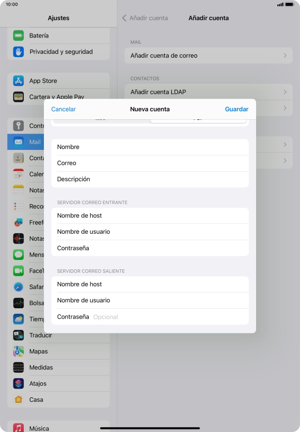Pulsa Contraseña e introduce la contraseña de tu cuenta de correo electrónico.