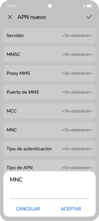 Introduce 01 y pulsa ACEPTAR.