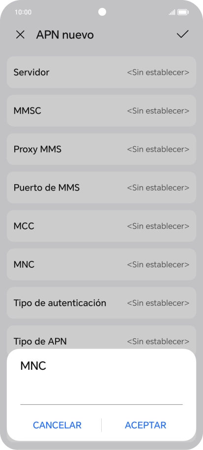 Introduce 01 y pulsa ACEPTAR.