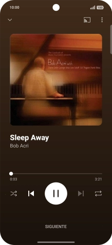 Pulsa la flecha hacia la derecha para ir al archivo de música siguiente.