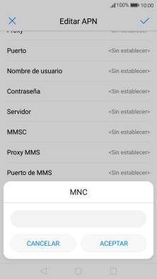 Introduce 01 y pulsa ACEPTAR.