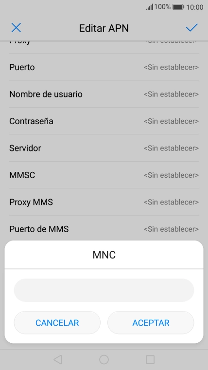 Introduce 01 y pulsa ACEPTAR.