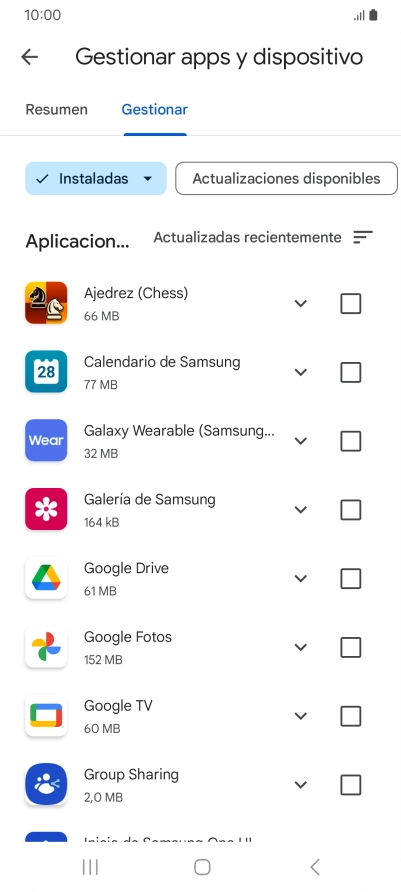 Pulsa la app deseada.