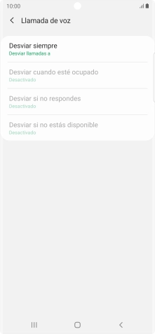 Pulsa el tipo de desvío deseado.