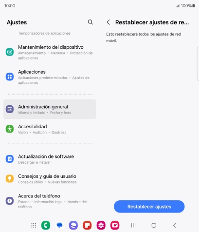 Pulsa Restablecer ajustes.