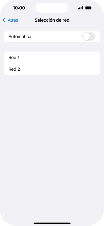 Si desactivas la función, pulsa la red deseada.