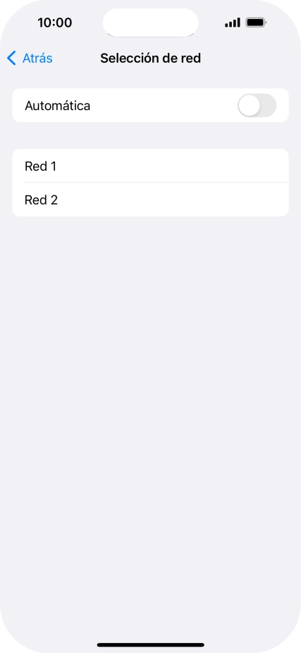 Si desactivas la función, pulsa la red deseada.