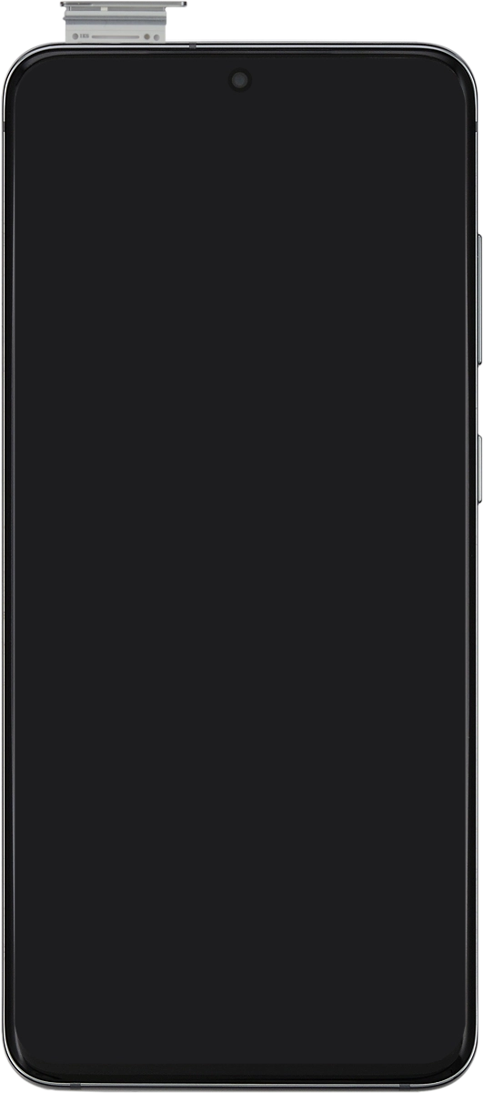 Retira el contenedor de tarjetas del teléfono.