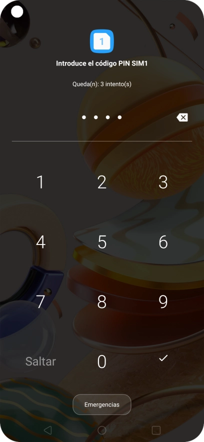 Si lo solicita el teléfono, introduce el código PIN y pulsa el icono de aceptar.