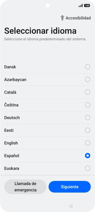 Pulsa el idioma deseado.