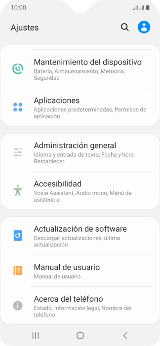 Pulsa Administración general.