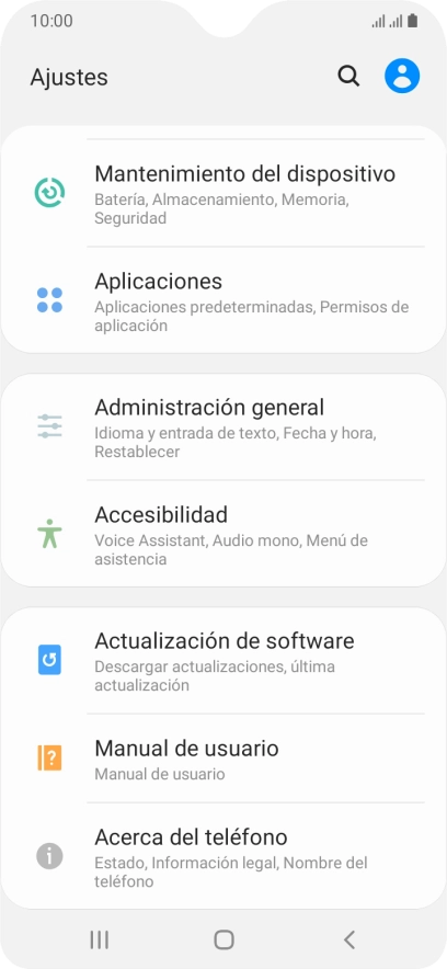 Pulsa Administración general.