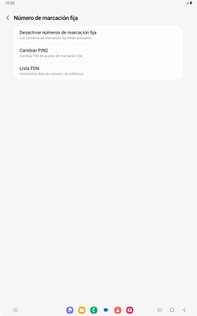 Pulsa Desactivar números de marcación fija.