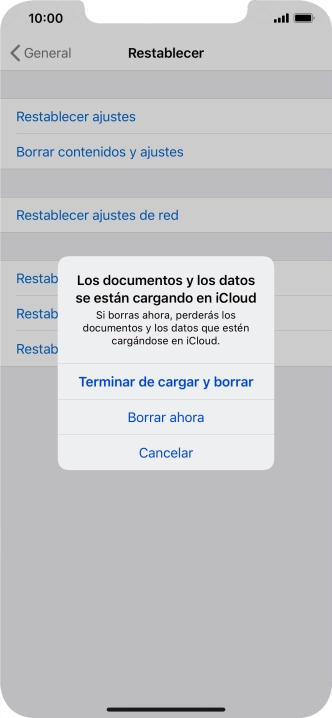 Pulsa Borrar ahora.