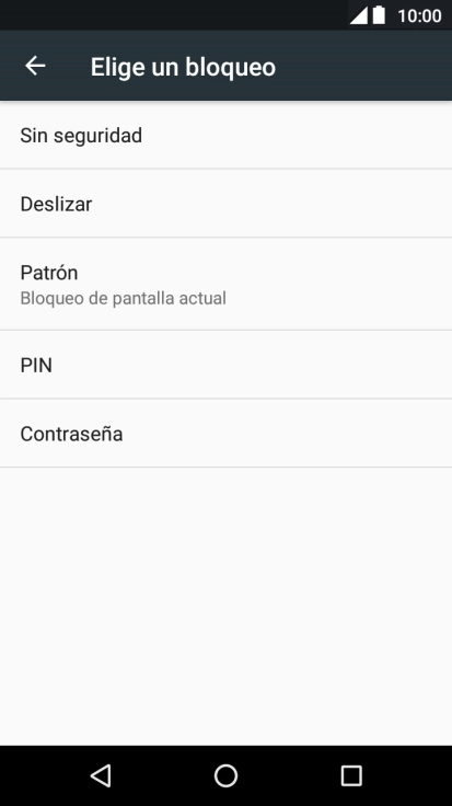 Pulsa Sin seguridad.
