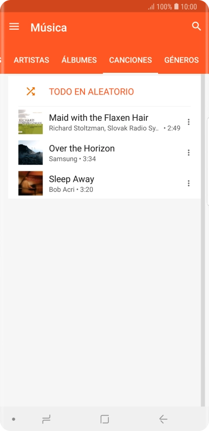 Pulsa el archivo de música deseado.