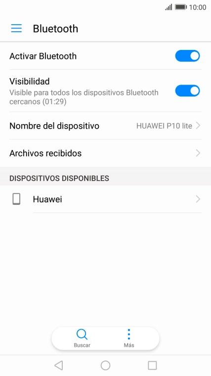 Pulsa el dispositivo Bluetooth deseado y sigue las indicaciones de la pantalla para vincular el dispositivo al teléfono.