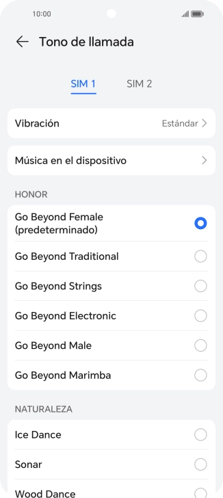 Pulsa los timbres de llamada deseados para escucharlos.