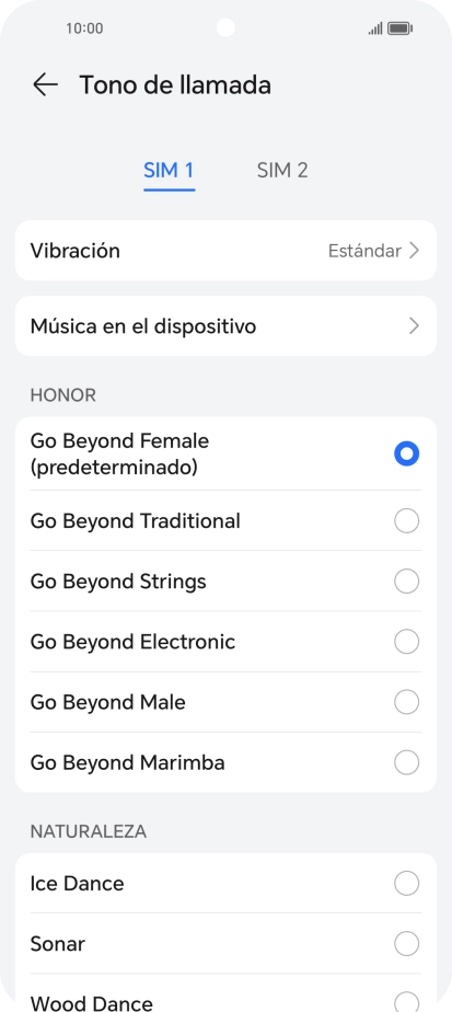 Pulsa los timbres de llamada deseados para escucharlos.