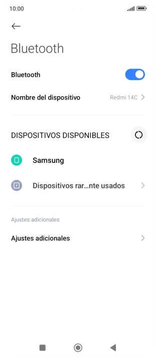 Pulsa el dispositivo Bluetooth deseado y sigue las indicaciones de la pantalla para vincular el dispositivo al teléfono.