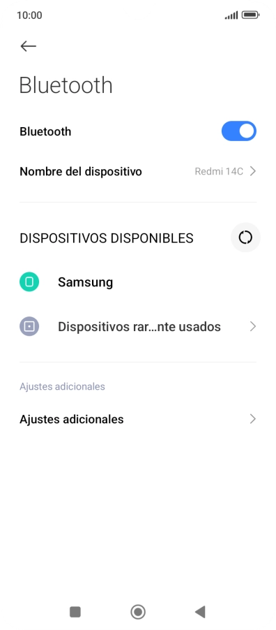 Pulsa el dispositivo Bluetooth deseado y sigue las indicaciones de la pantalla para vincular el dispositivo al teléfono.