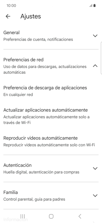Pulsa Actualizar aplicaciones automáticamente.