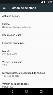Pulsa Actualiz. de soft.. Si hay una versión de software nueva disponible, aparecerá ahora en la pantalla. Sigue las indicaciones de la pantalla para actualizar el software del teléfono.