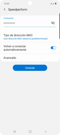 Introduce la contraseña de la red wifi y pulsa Conectar.