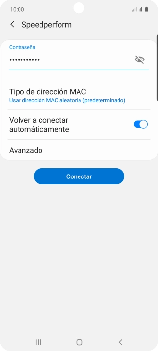 Introduce la contraseña de la red wifi y pulsa Conectar.