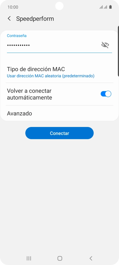 Introduce la contraseña de la red wifi y pulsa Conectar.