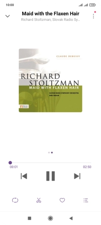 Pulsa la flecha hacia la derecha para ir al archivo de música siguiente.