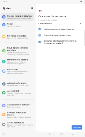 Si aparece en la pantalla esta imagen, tu cuenta de correo electrónico ha sido reconocida y configurada automáticamente. Sigue las indicaciones de la pantalla para introducir más información y terminar la configuración.