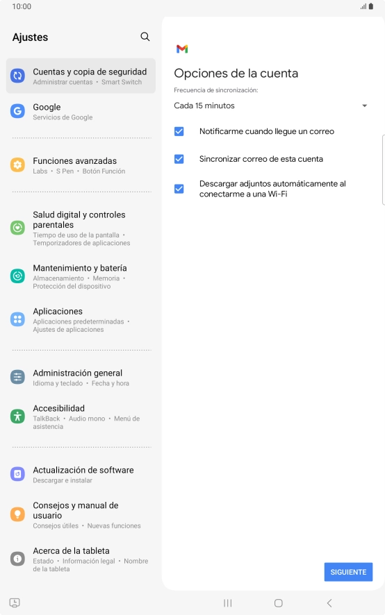 Si aparece en la pantalla esta imagen, tu cuenta de correo electrónico ha sido reconocida y configurada automáticamente. Sigue las indicaciones de la pantalla para introducir más información y terminar la configuración.