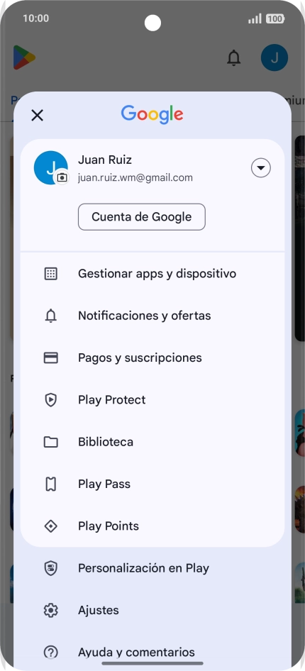 Pulsa Gestionar apps y dispositivo.