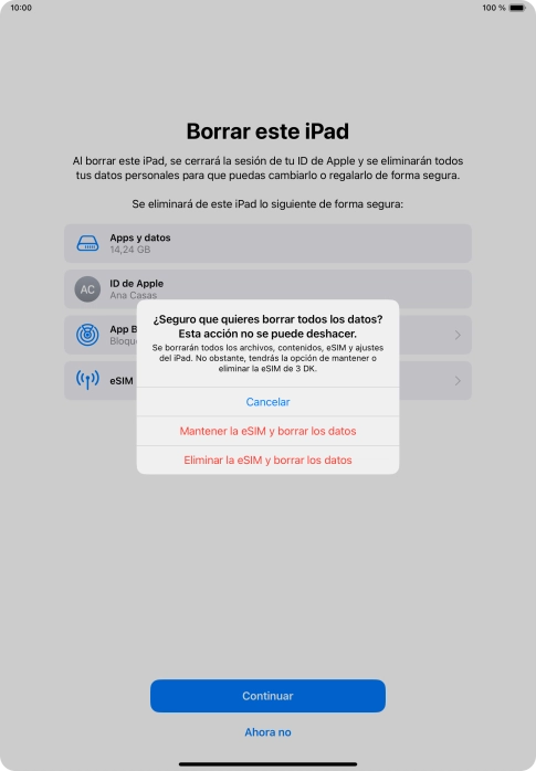 Pulsa el ajuste deseado.