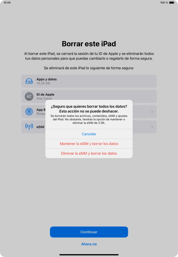 Pulsa el ajuste deseado.