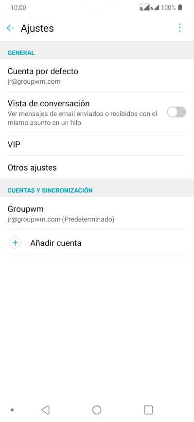 Pulsa la cuenta de correo electrónico deseada.