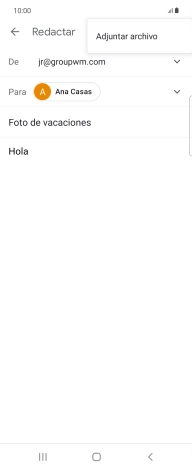 Pulsa Adjuntar archivo y desplázate a la carpeta deseada.