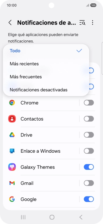 Pulsa el ajuste deseado.