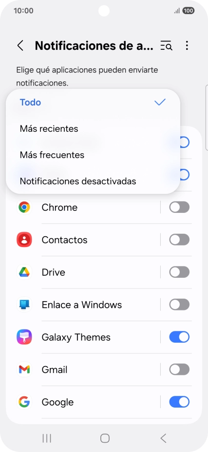 Pulsa el ajuste deseado.