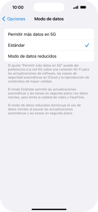 Pulsa el ajuste deseado.