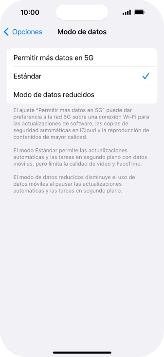 Pulsa el ajuste deseado.